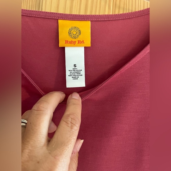 Ruby Rd Mauve Boat Neck With Paisley Sleeves Size Small - Picture 4 of 5